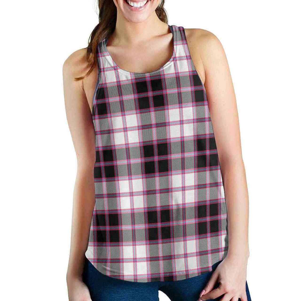 MacPherson Hunting Modern Tartan Plaid Women Racerback Tank