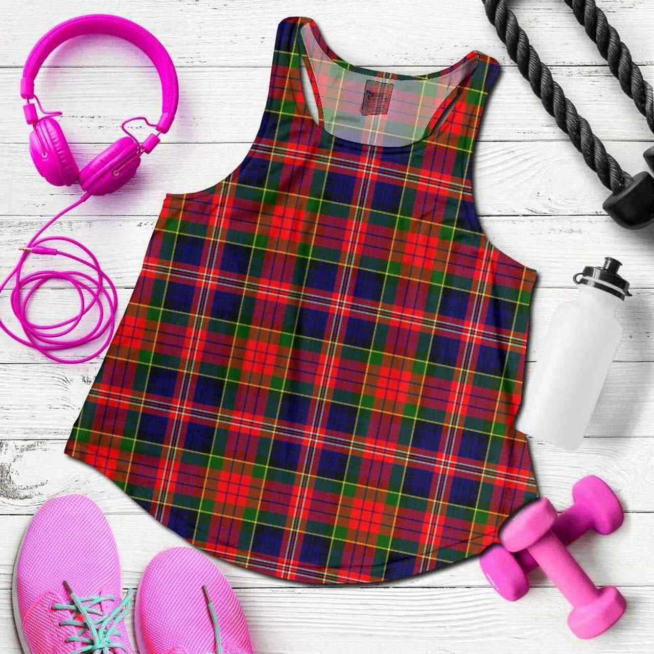 MacPherson Modern Tartan Plaid Women Racerback Tank