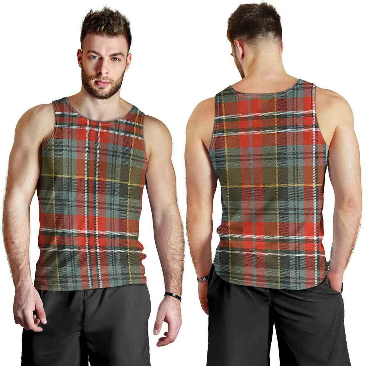 MacPherson Weathered Tartan Plaid Men Tank Top