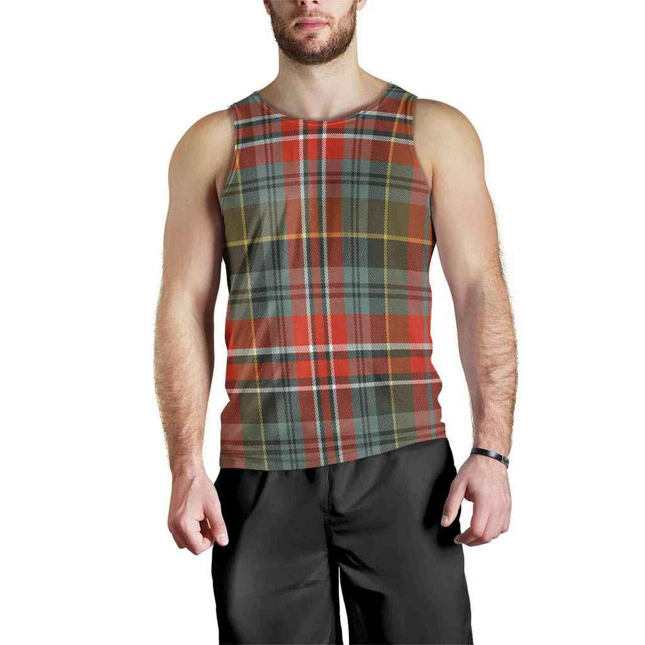 MacPherson Weathered Tartan Plaid Men Tank Top