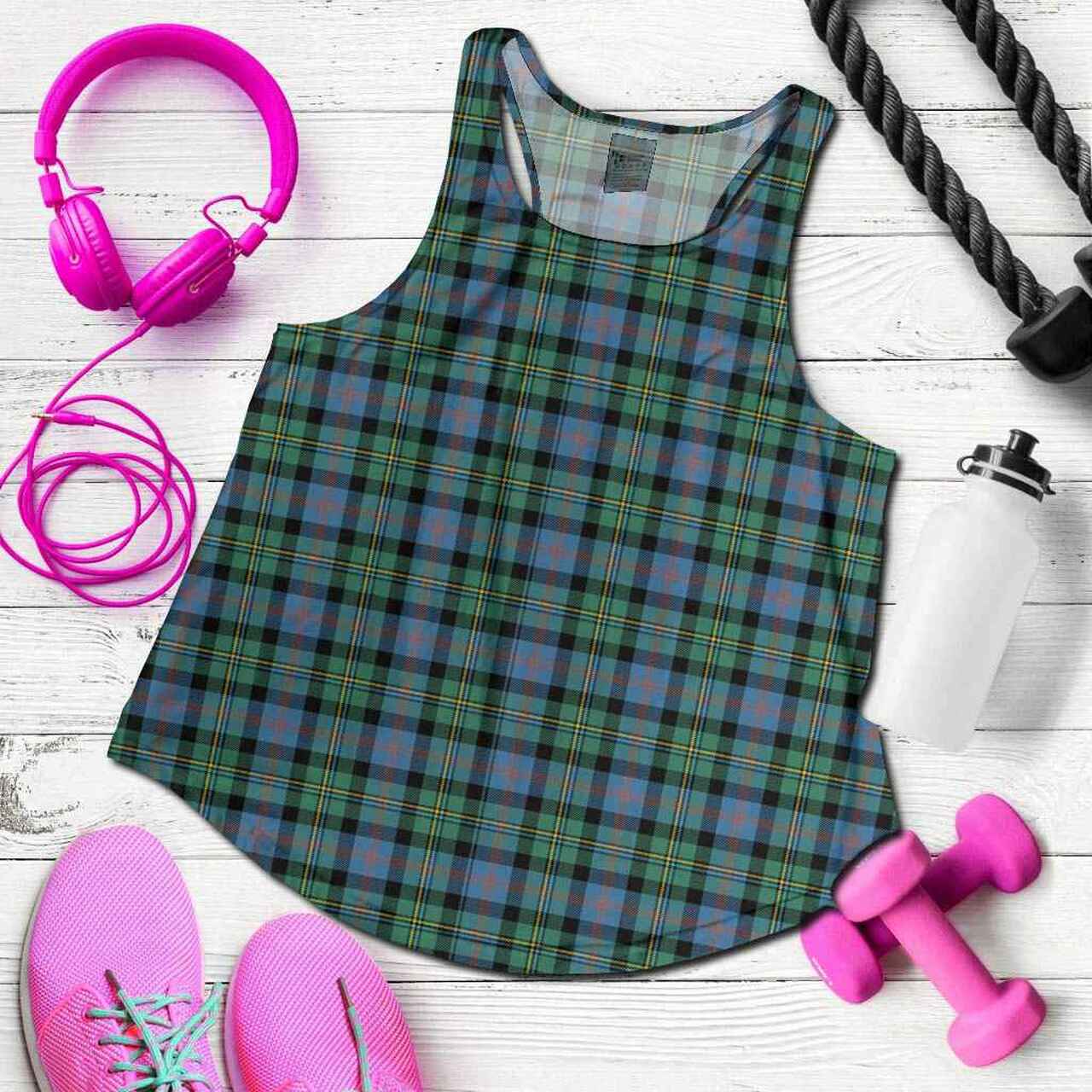 Malcolm Ancient Tartan Plaid Women Racerback Tank