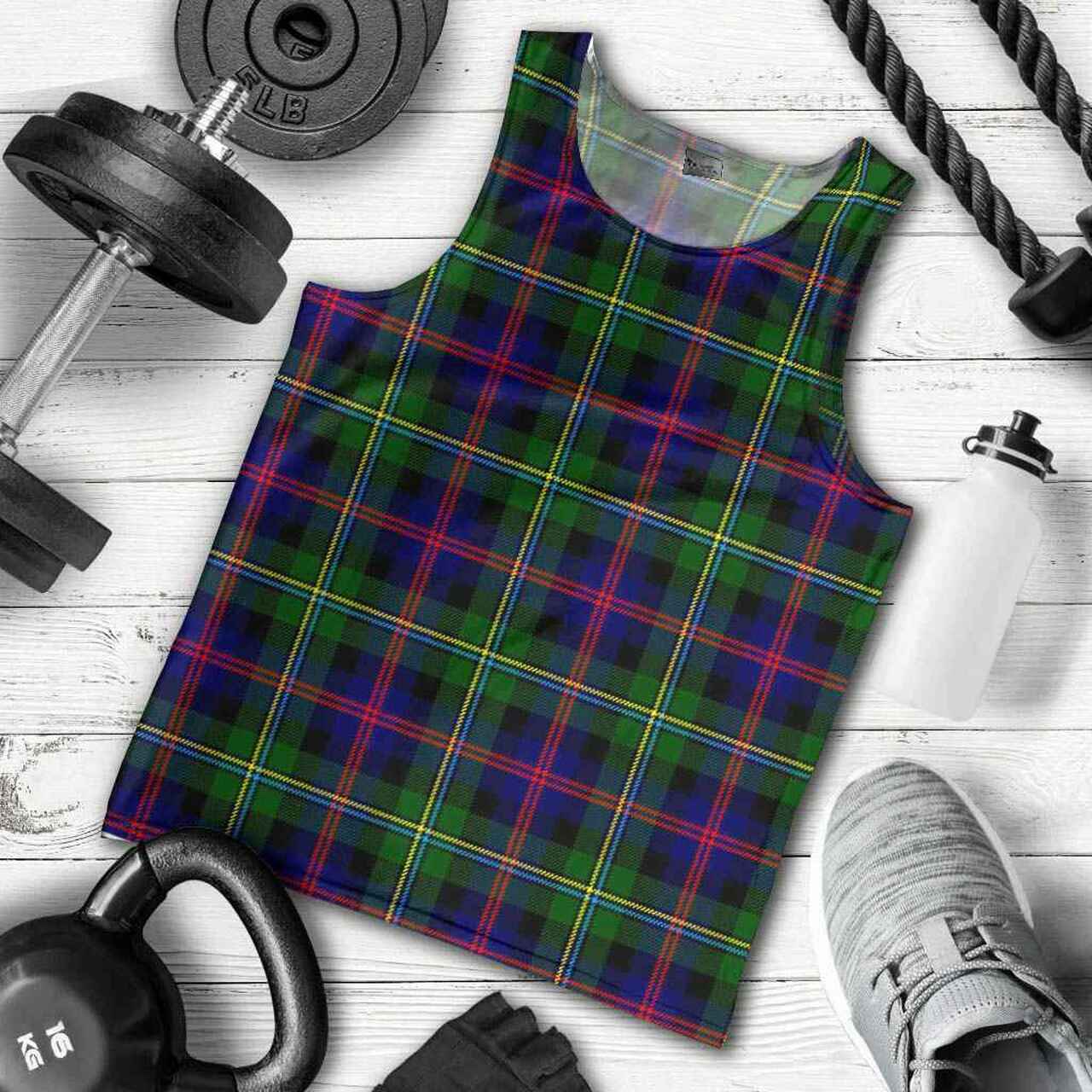 Malcolm Modern Tartan Plaid Men Tank Top