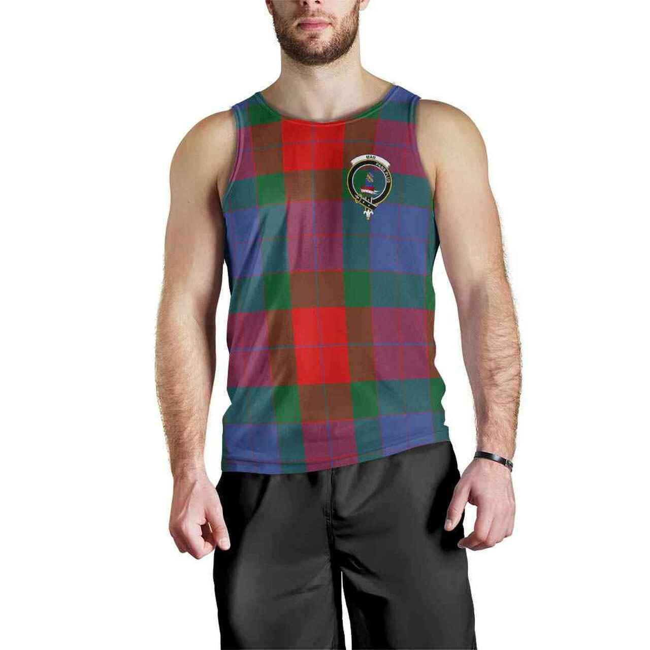 Mar Tartan Crest Men Tank Top