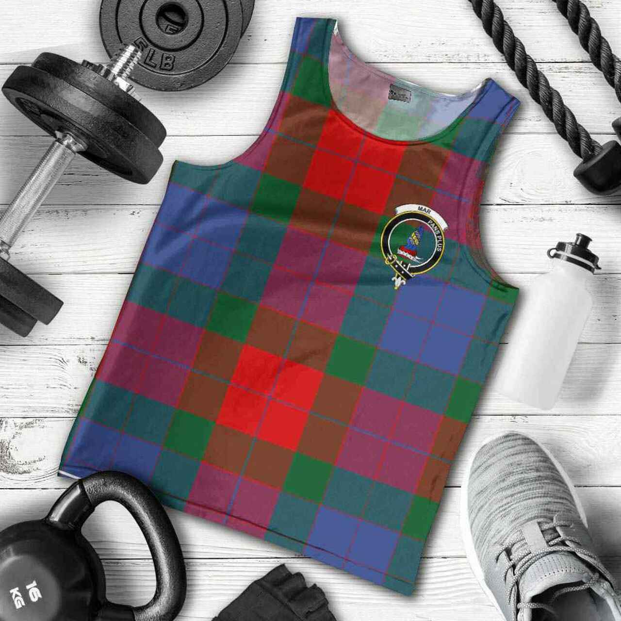 Mar Tartan Crest Men Tank Top