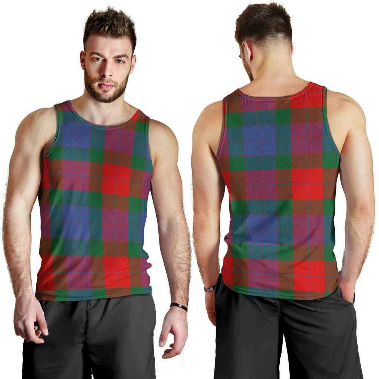 Mar Tartan Plaid Men Tank Top