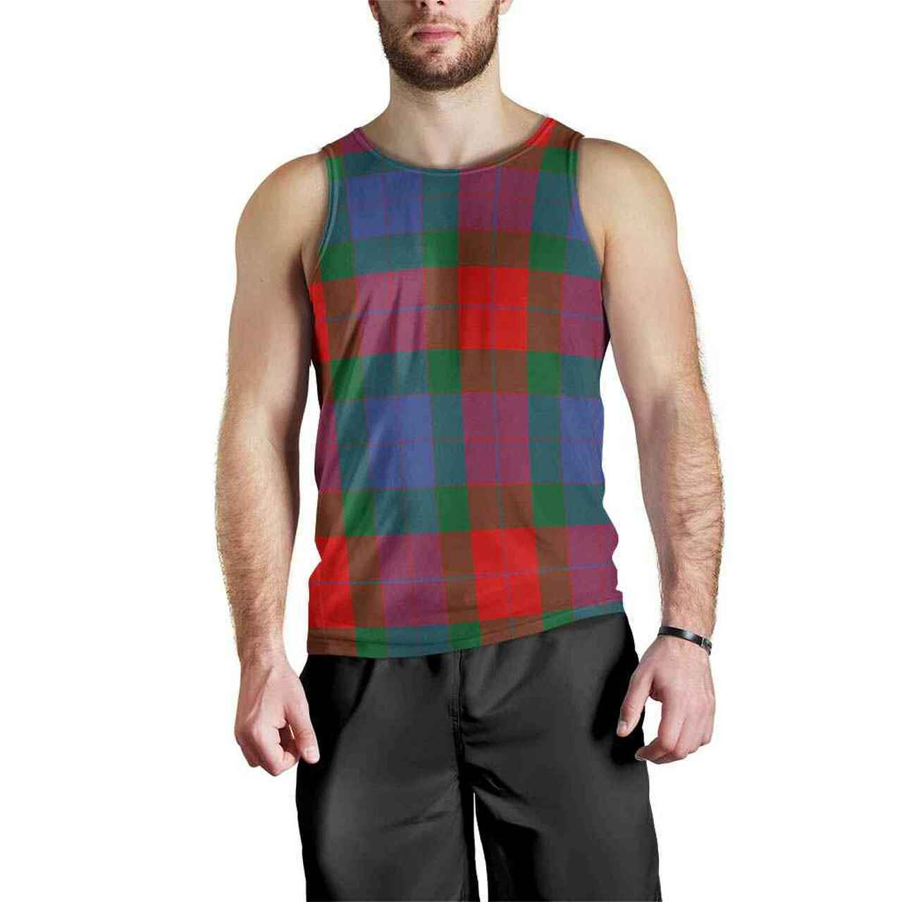 Mar Tartan Plaid Men Tank Top