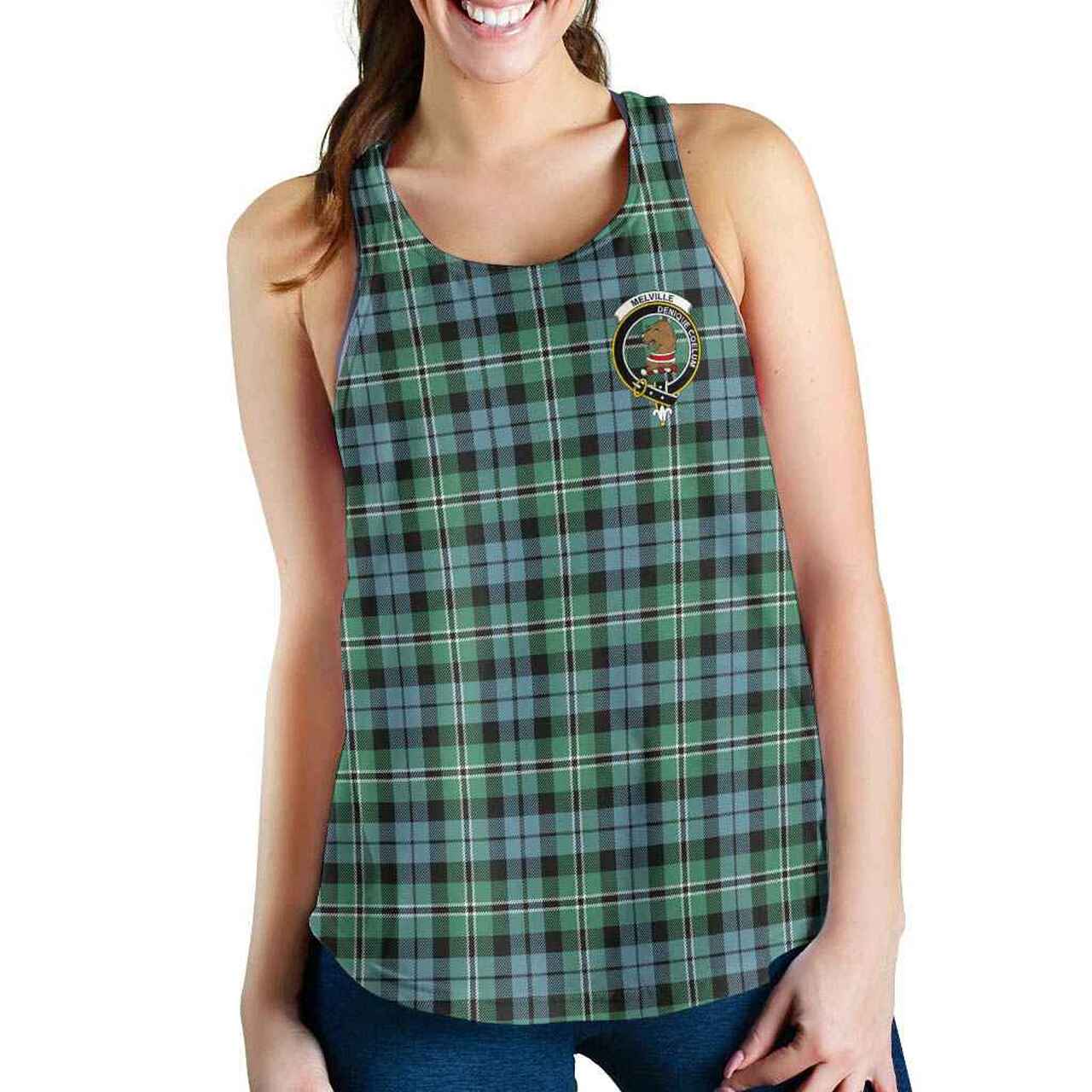 Melville Tartan Crest Women Racerback Tank