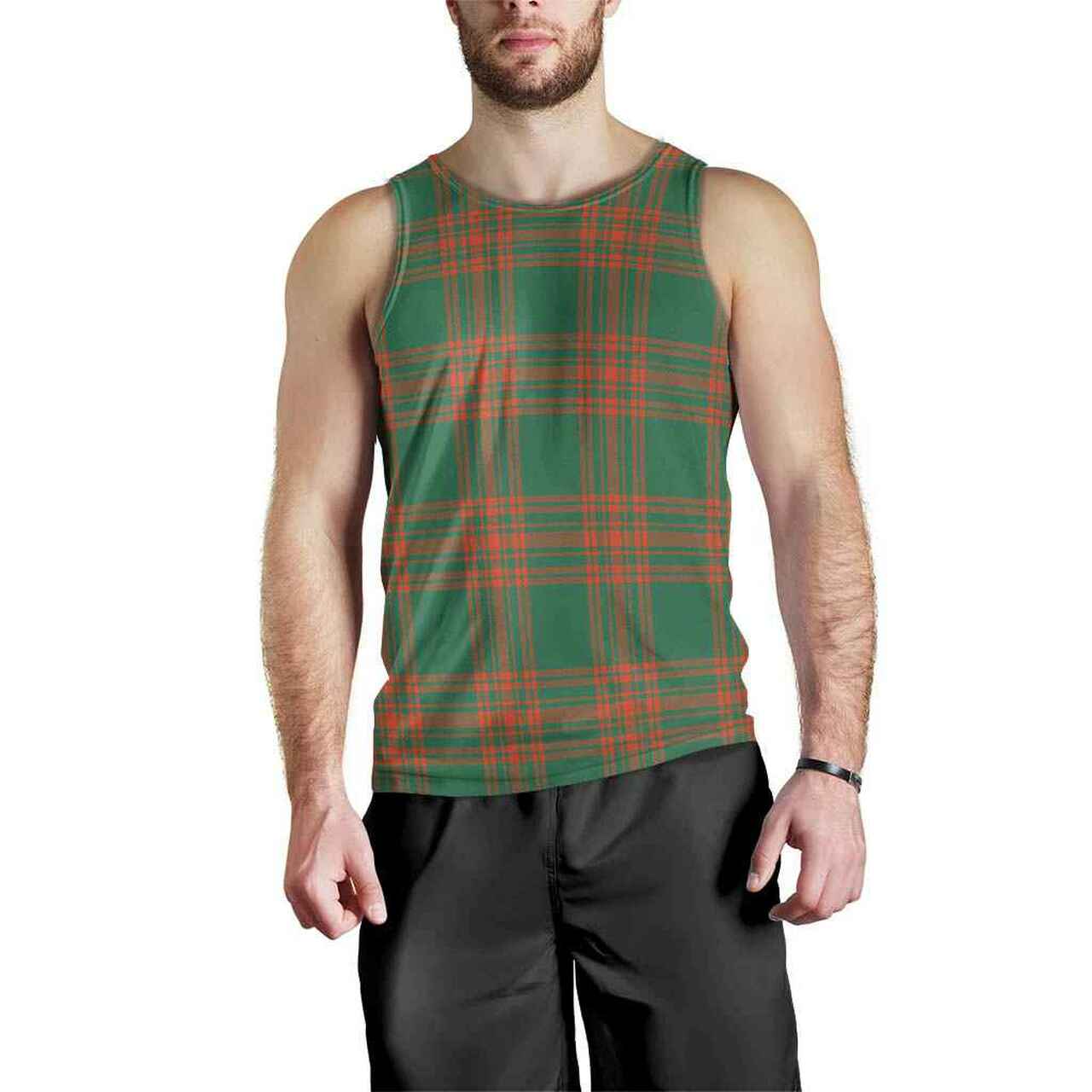 Menzies Green Ancient Tartan Plaid Men Tank Top