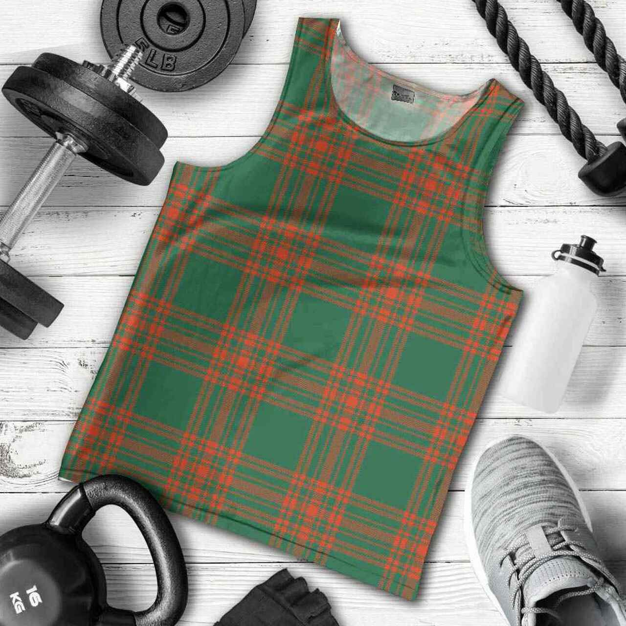 Menzies Green Ancient Tartan Plaid Men Tank Top