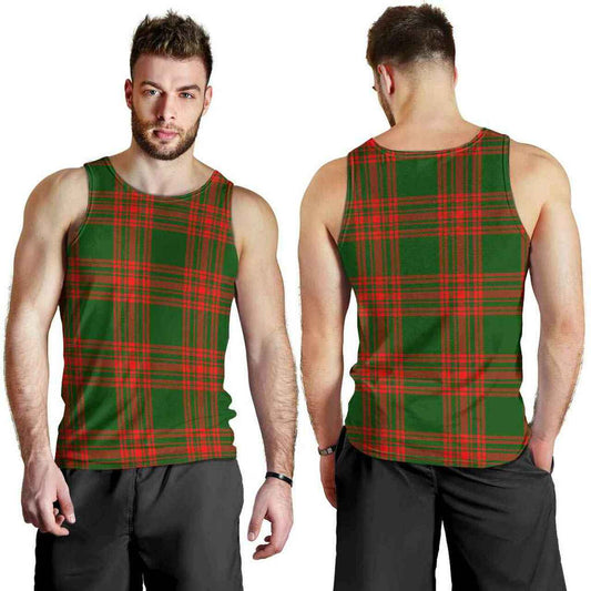 Menzies Green Modern Tartan Plaid Men Tank Top