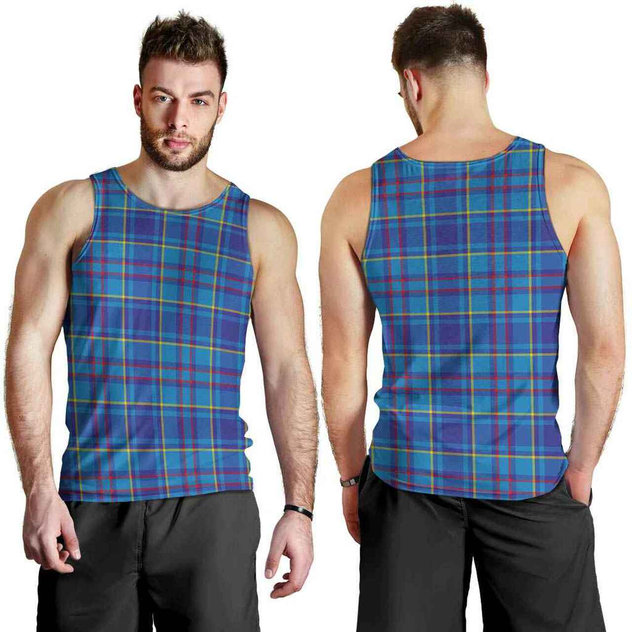 Mercer Modern Tartan Plaid Men Tank Top