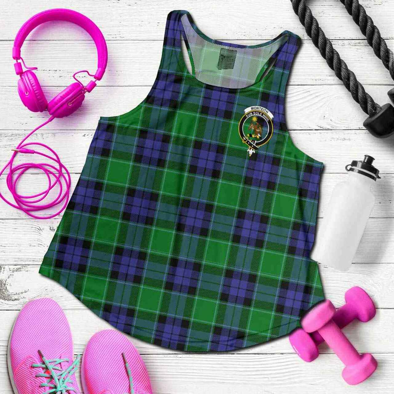 Monteith Tartan Crest Women Racerback Tank