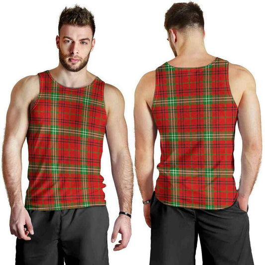 Morrison Red Modern Tartan Plaid Men Tank Top