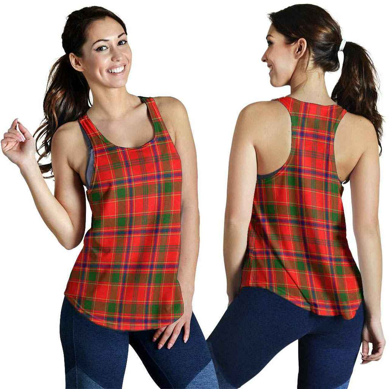 Munro Modern Tartan Plaid Women Racerback Tank