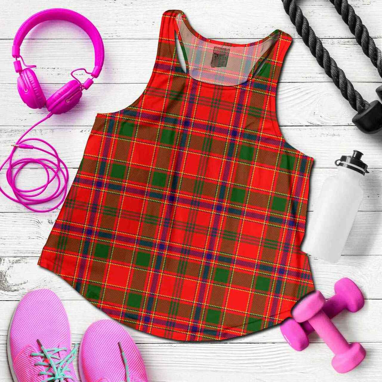 Munro Modern Tartan Plaid Women Racerback Tank