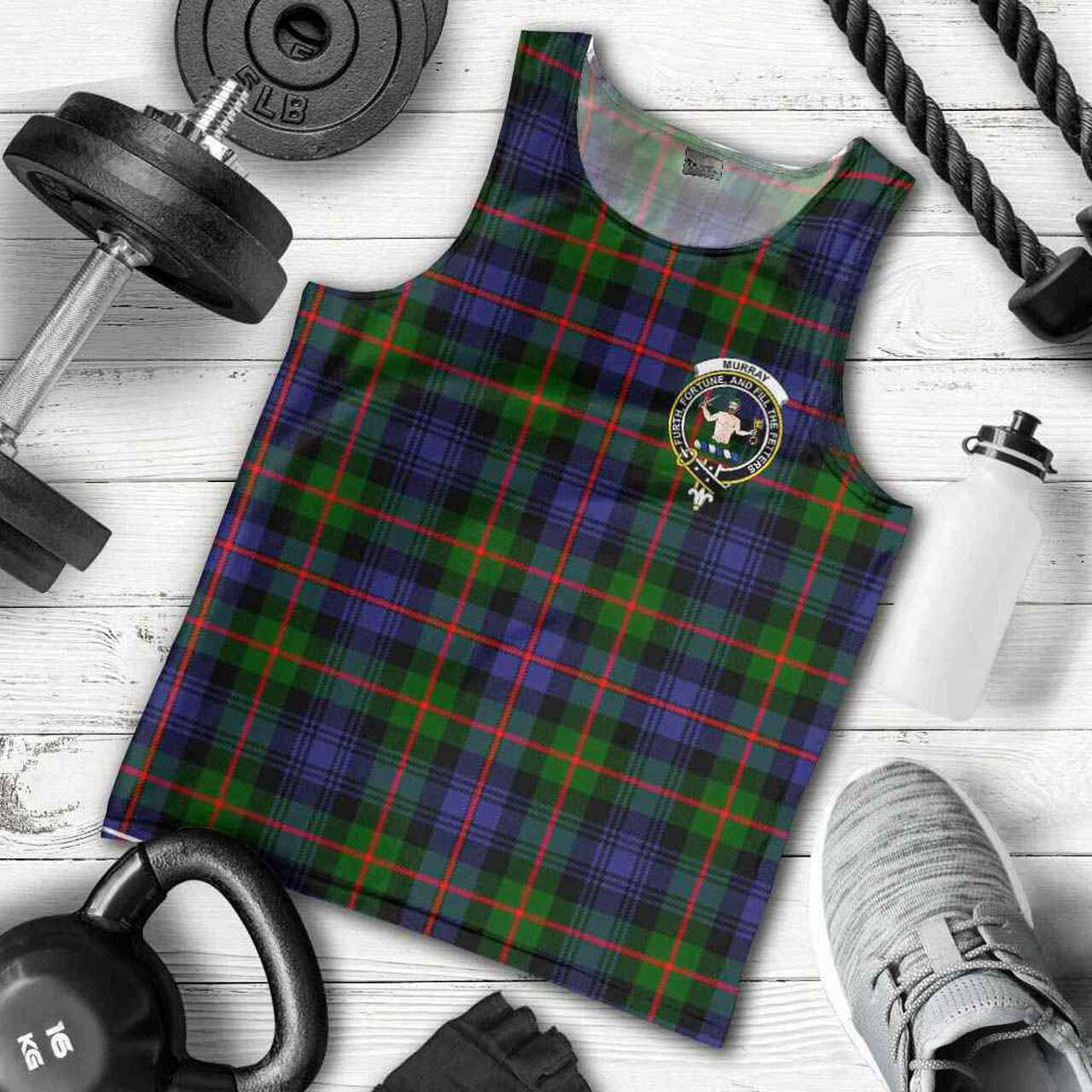 Murray (of Atholl) Tartan Crest Men Tank Top