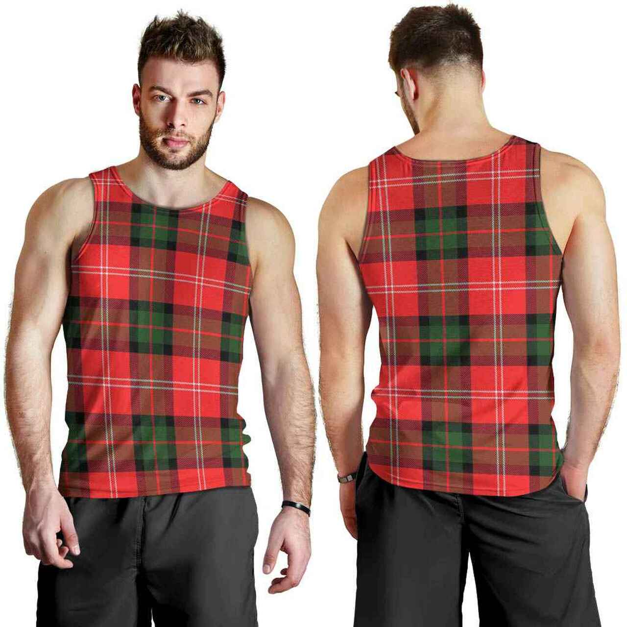 Nesbitt Modern Tartan Plaid Men Tank Top