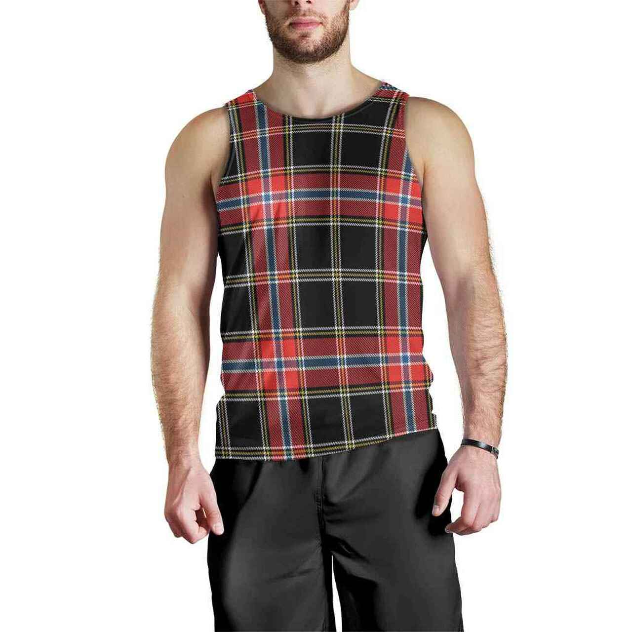 Norwegian Night Tartan Plaid Men Tank Top