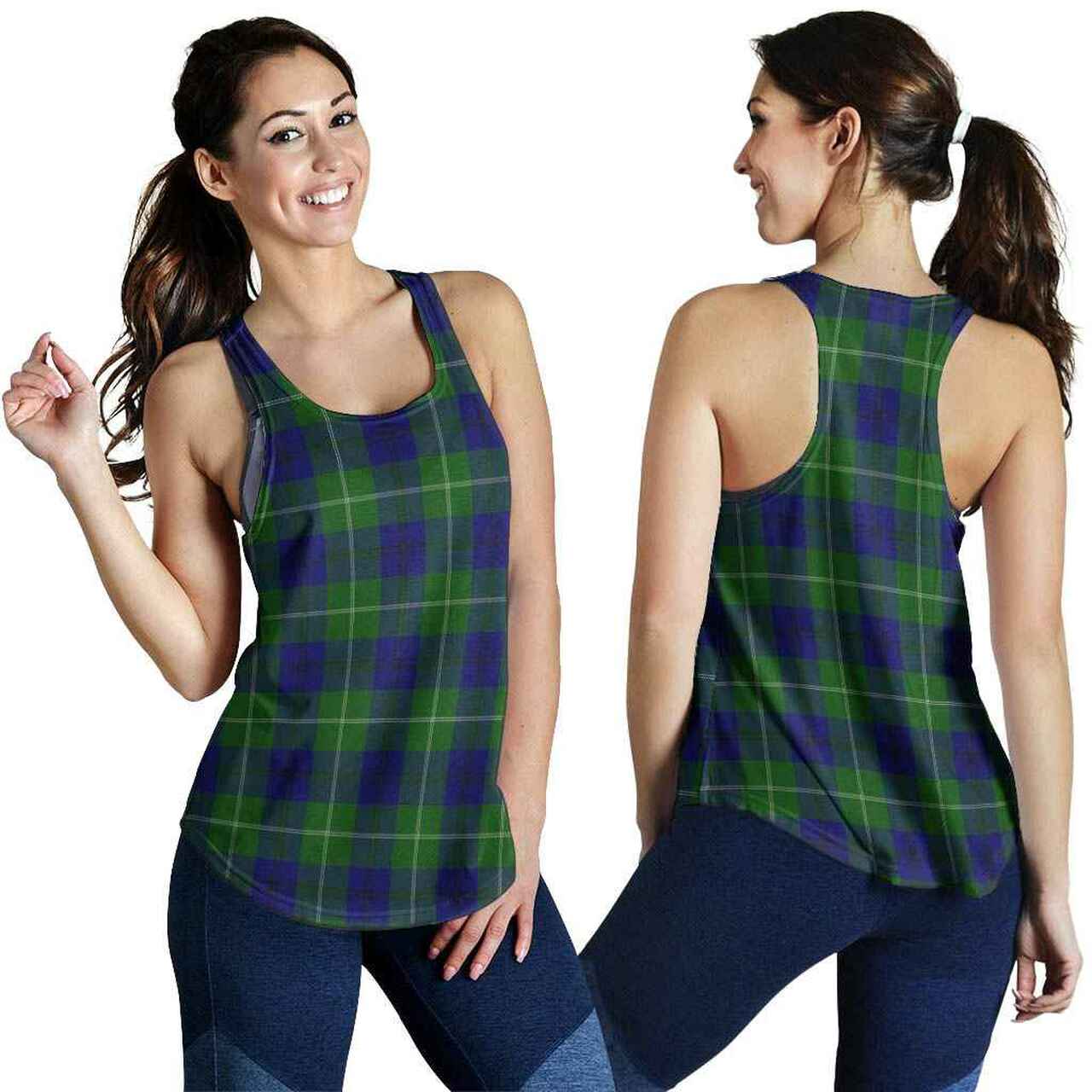 Oliphant Modern Tartan Plaid Women Racerback Tank