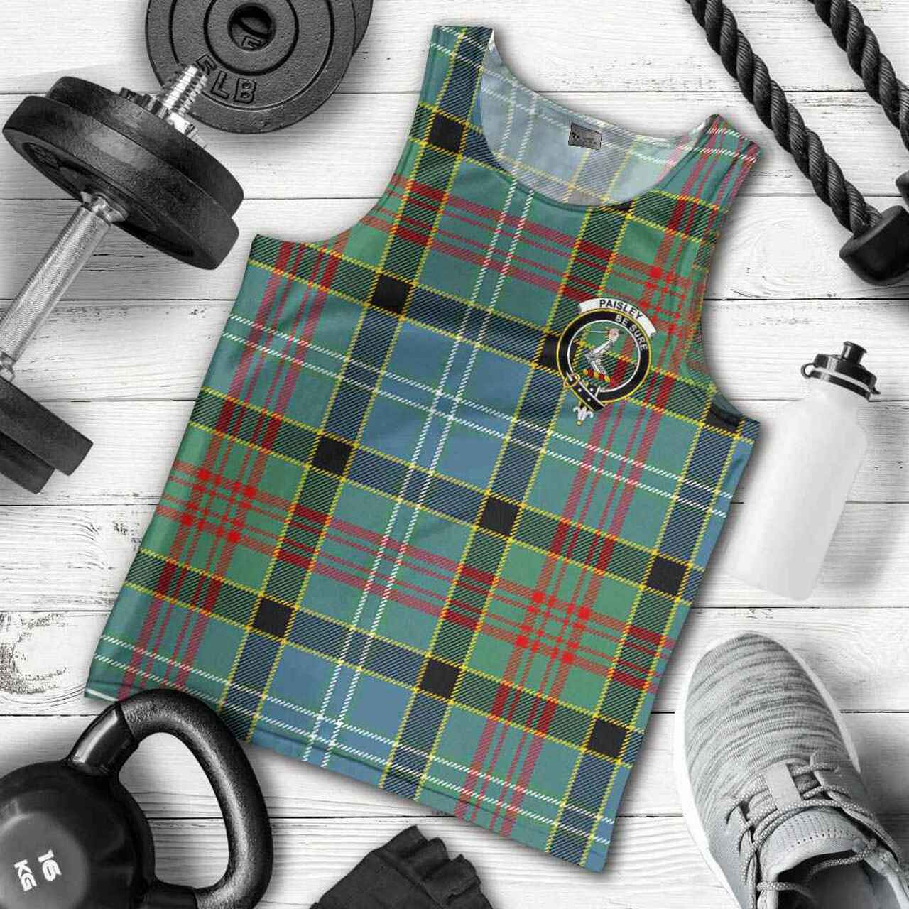 Paisley Tartan Crest Men Tank Top