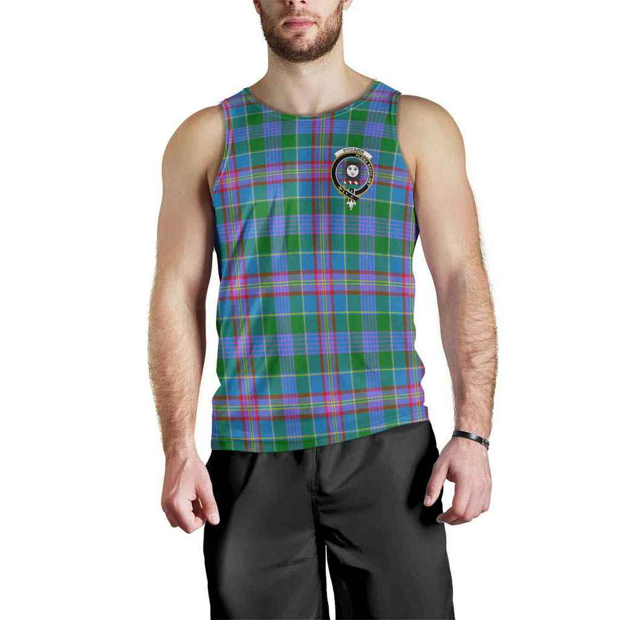 Pitcairn Tartan Crest Men Tank Top