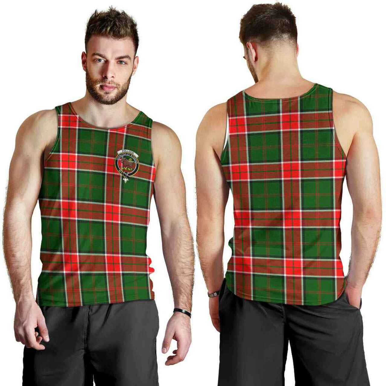 Pollock Tartan Crest Men Tank Top