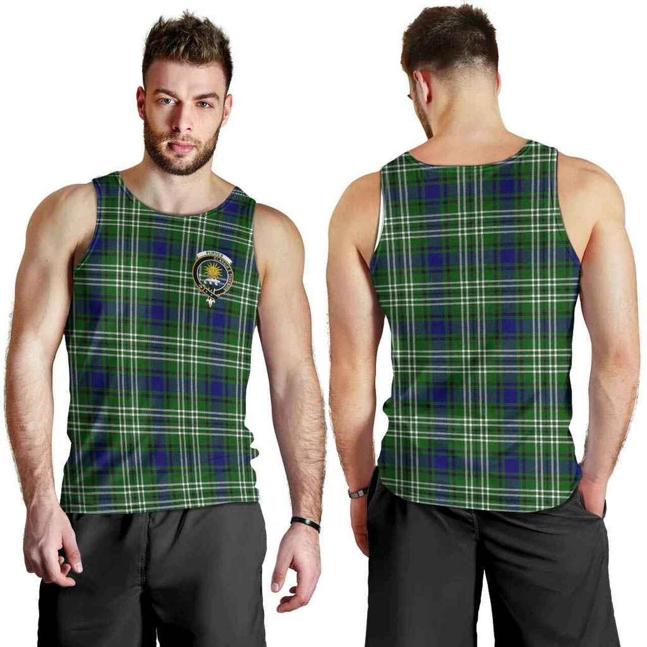 Purves Tartan Crest Men Tank Top