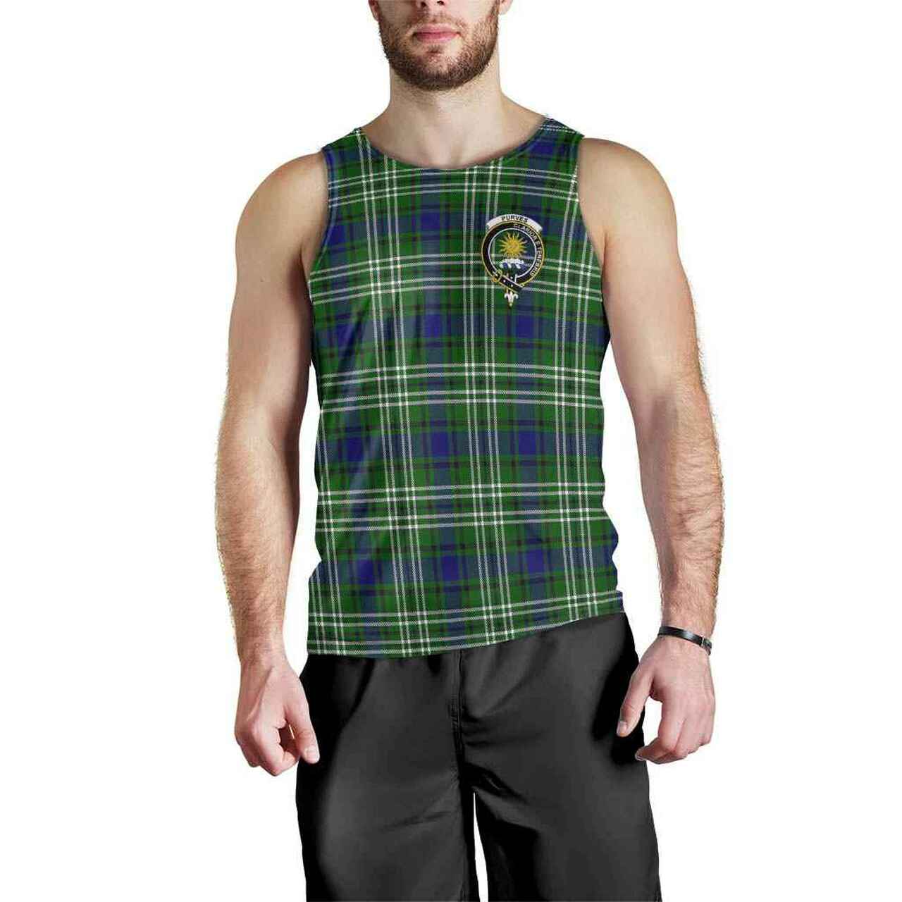 Purves Tartan Crest Men Tank Top