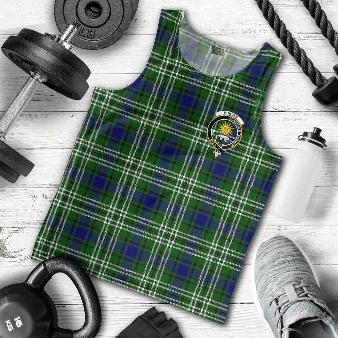 Purves Tartan Crest Men Tank Top