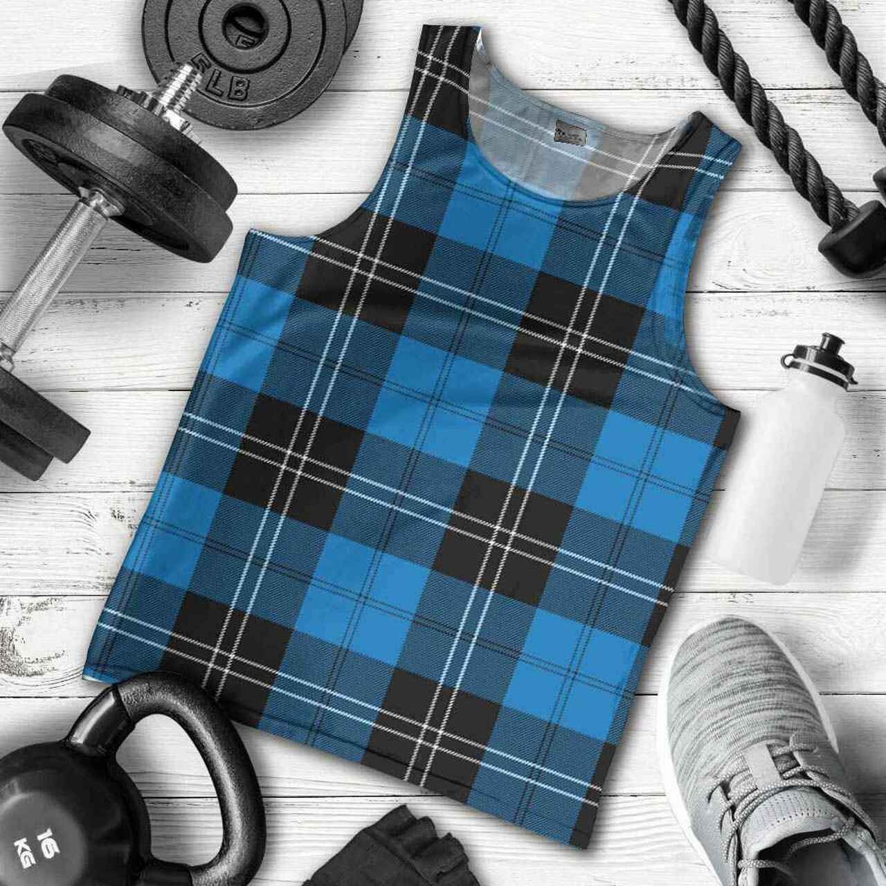 Ramsay Blue Ancient Tartan Plaid Men Tank Top