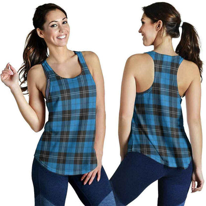 Ramsay Blue Ancient Tartan Plaid Women Racerback Tank