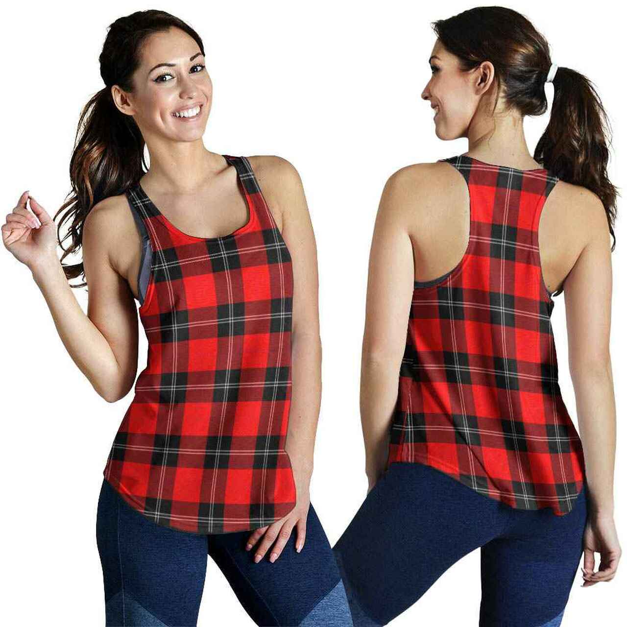 Ramsay Modern Tartan Plaid Women Racerback Tank