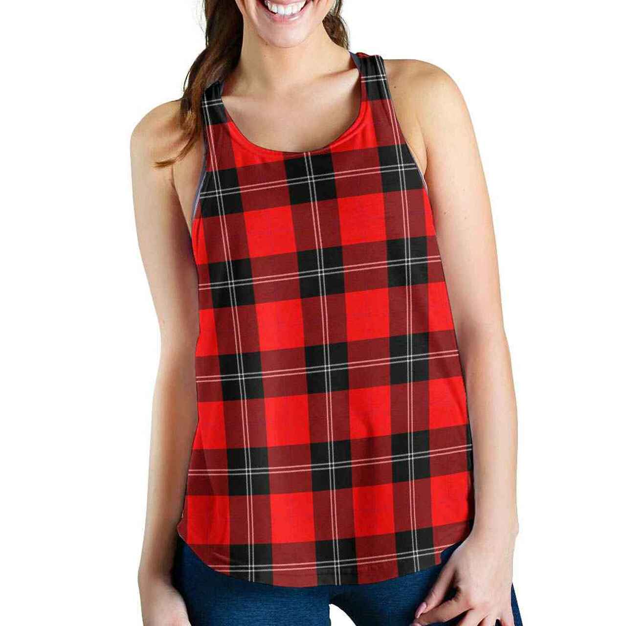 Ramsay Modern Tartan Plaid Women Racerback Tank