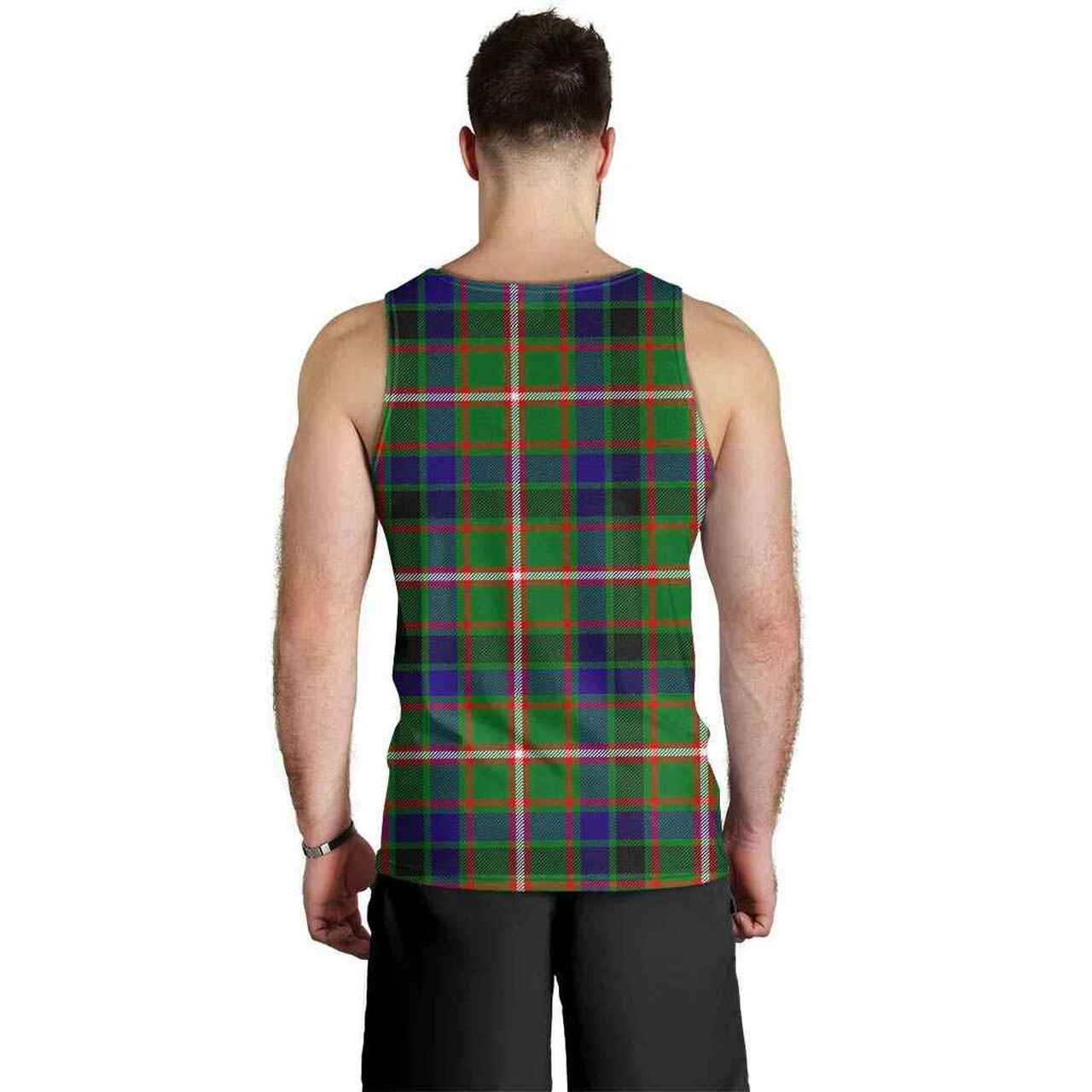 Reid Green Tartan Plaid Men Tank Top