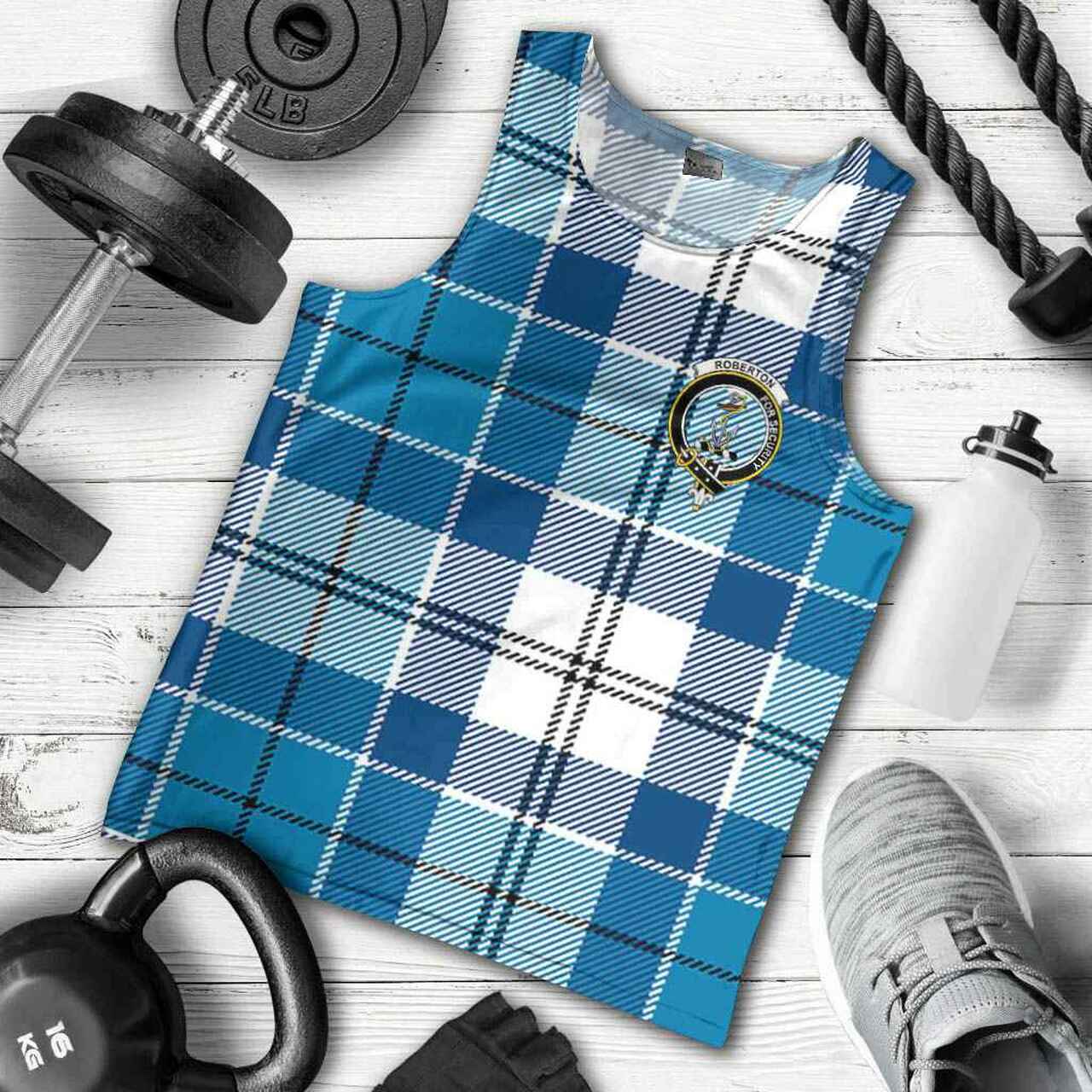 Roberton Tartan Crest Men Tank Top