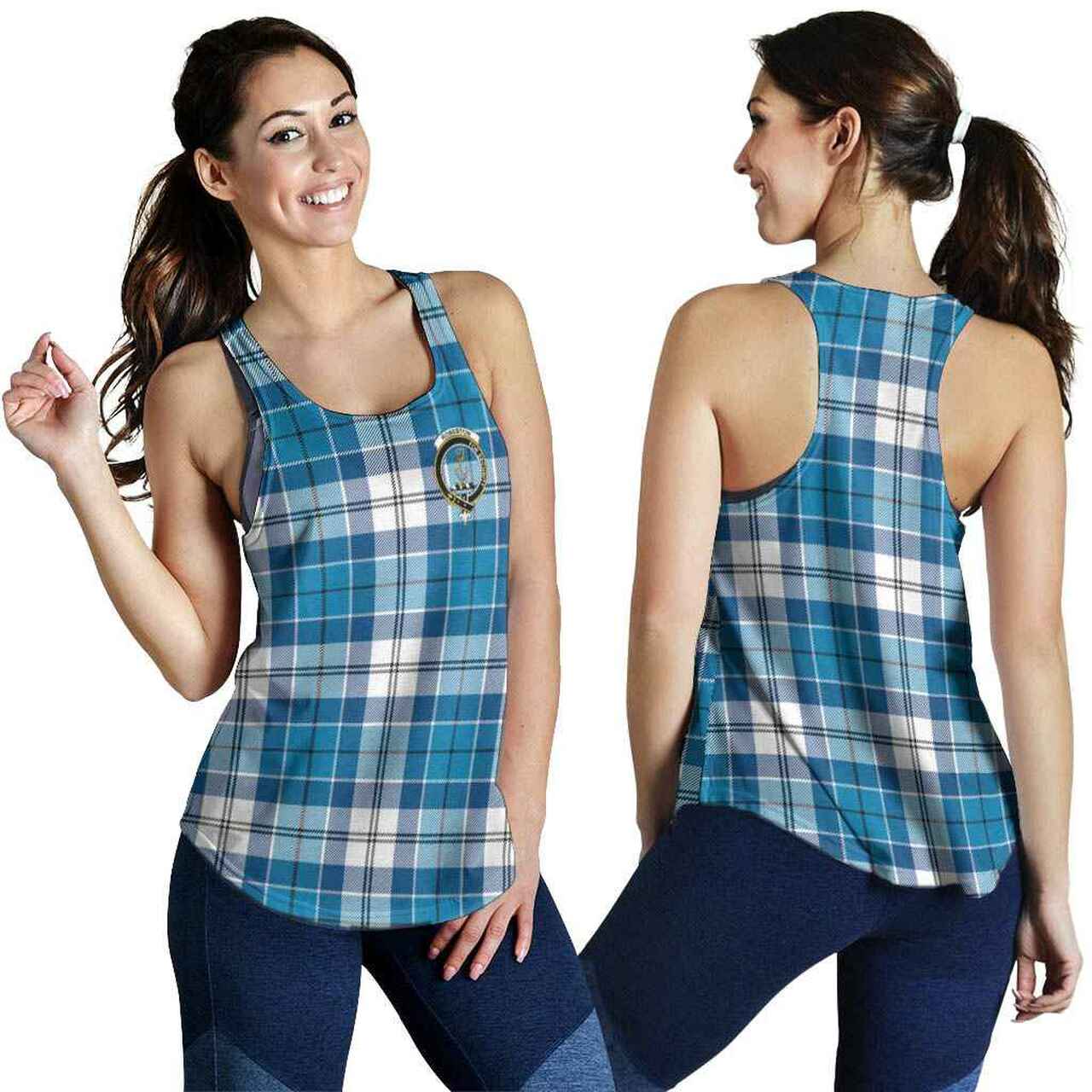 Roberton Tartan Crest Women Racerback Tank