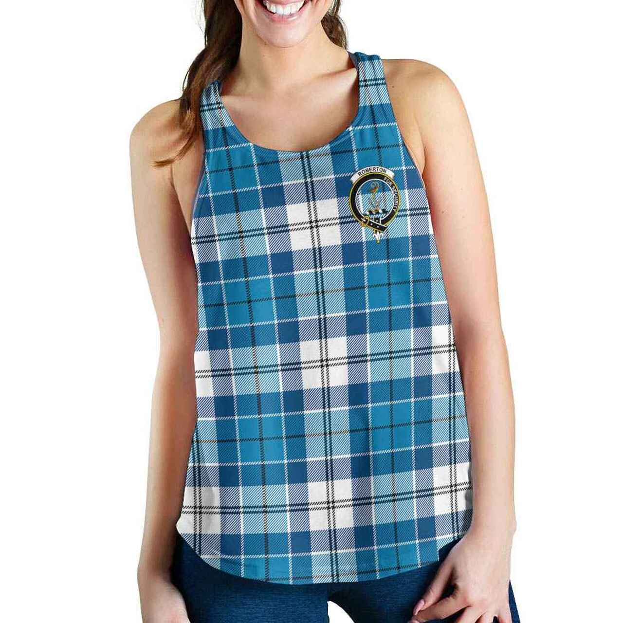 Roberton Tartan Crest Women Racerback Tank