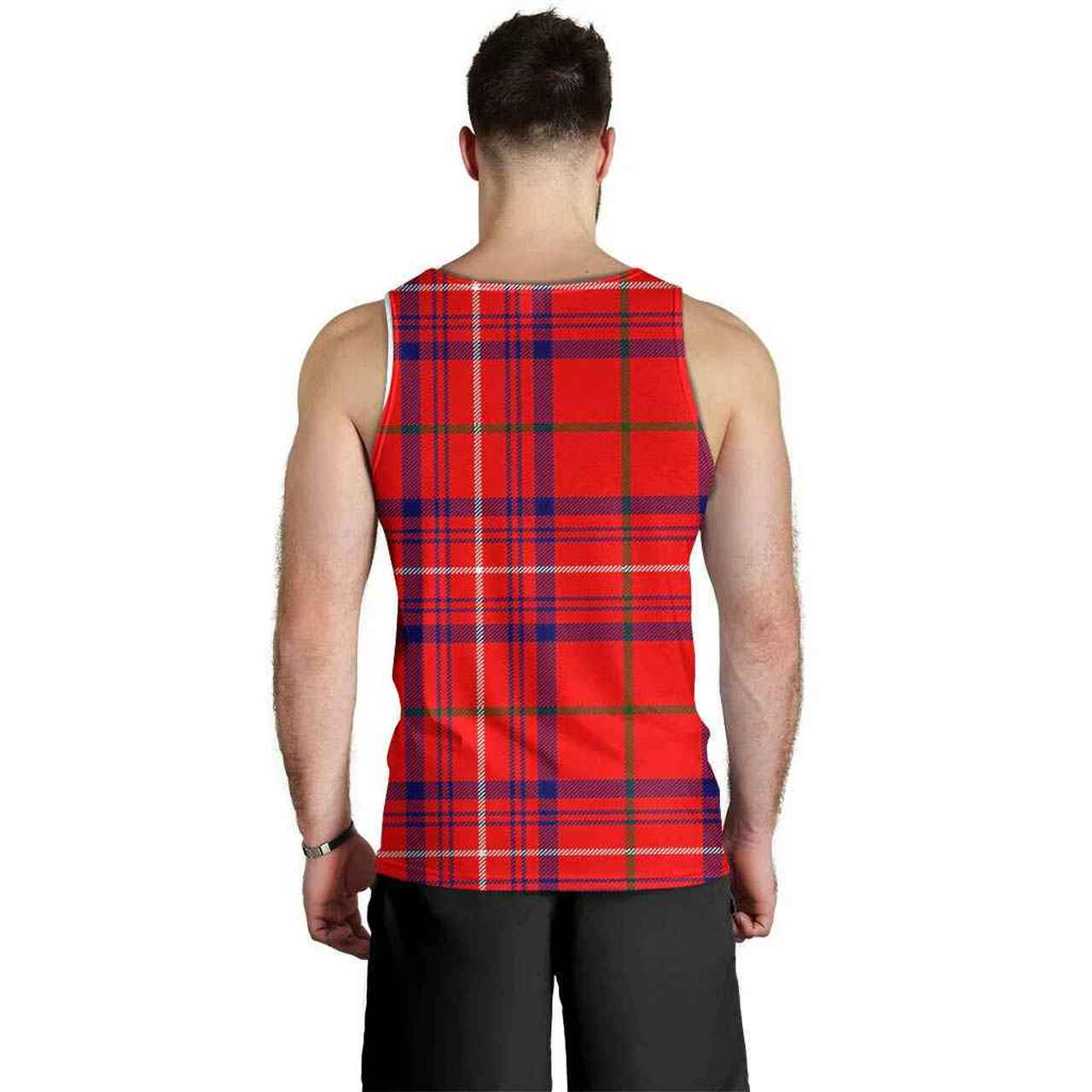 Rose Tartan Crest Men Tank Top