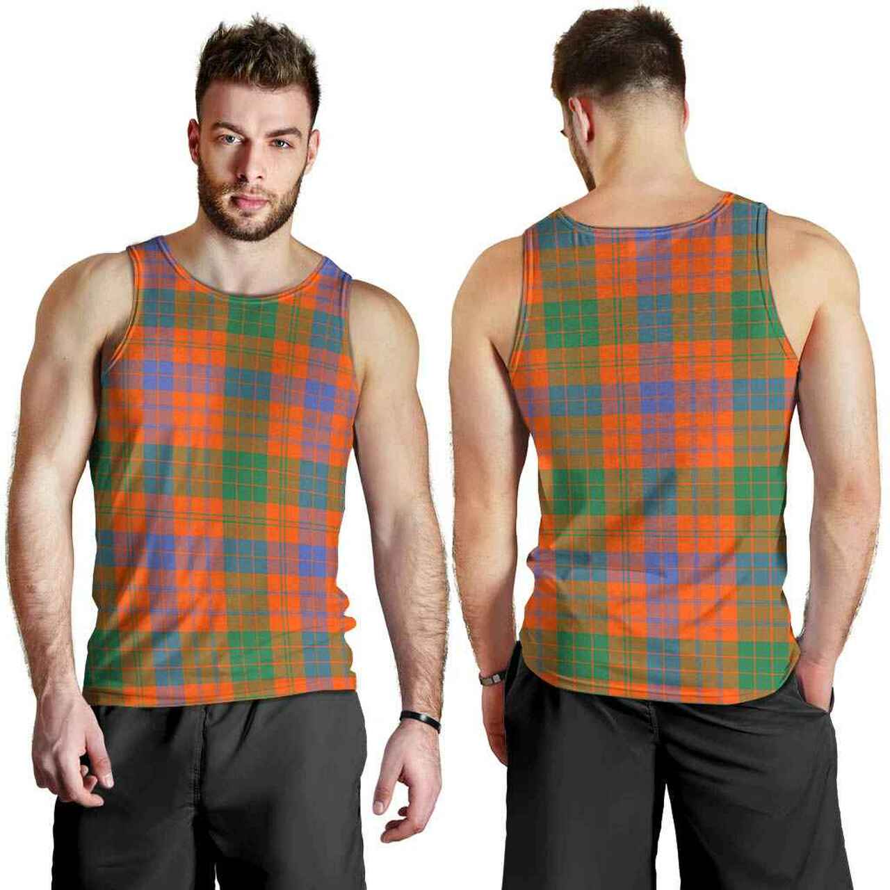 Ross Ancient Tartan Plaid Men Tank Top