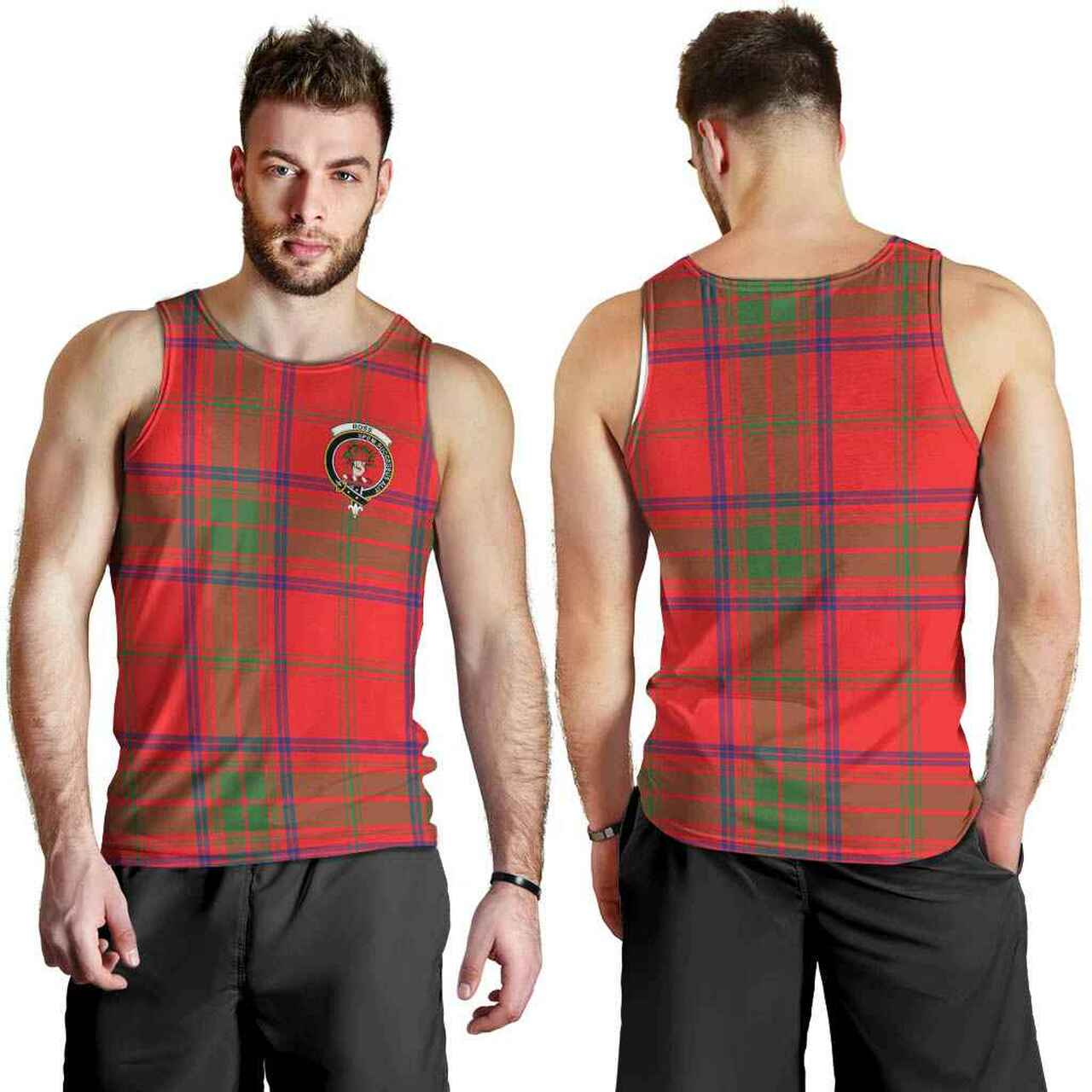 Ross Tartan Crest Men Tank Top