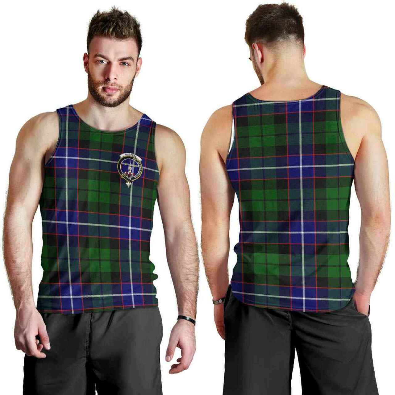 Russell Tartan Crest Men Tank Top