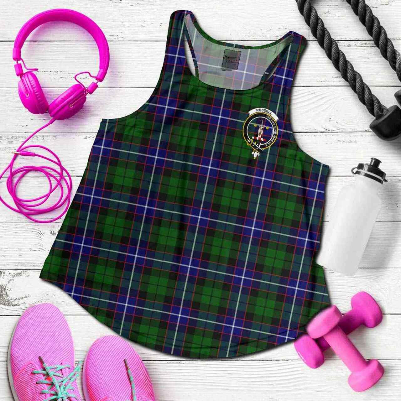 Russell Tartan Crest Women Racerback Tank