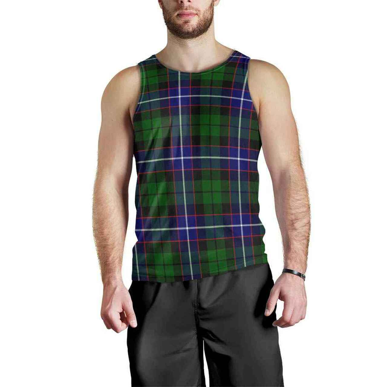 Russell Modern Tartan Plaid Men Tank Top