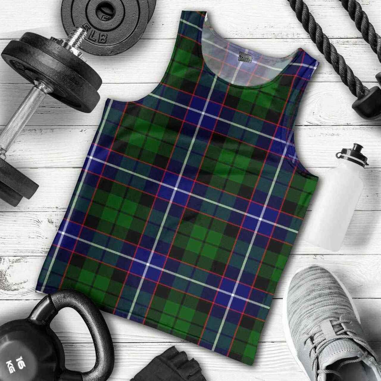 Russell Modern Tartan Plaid Men Tank Top