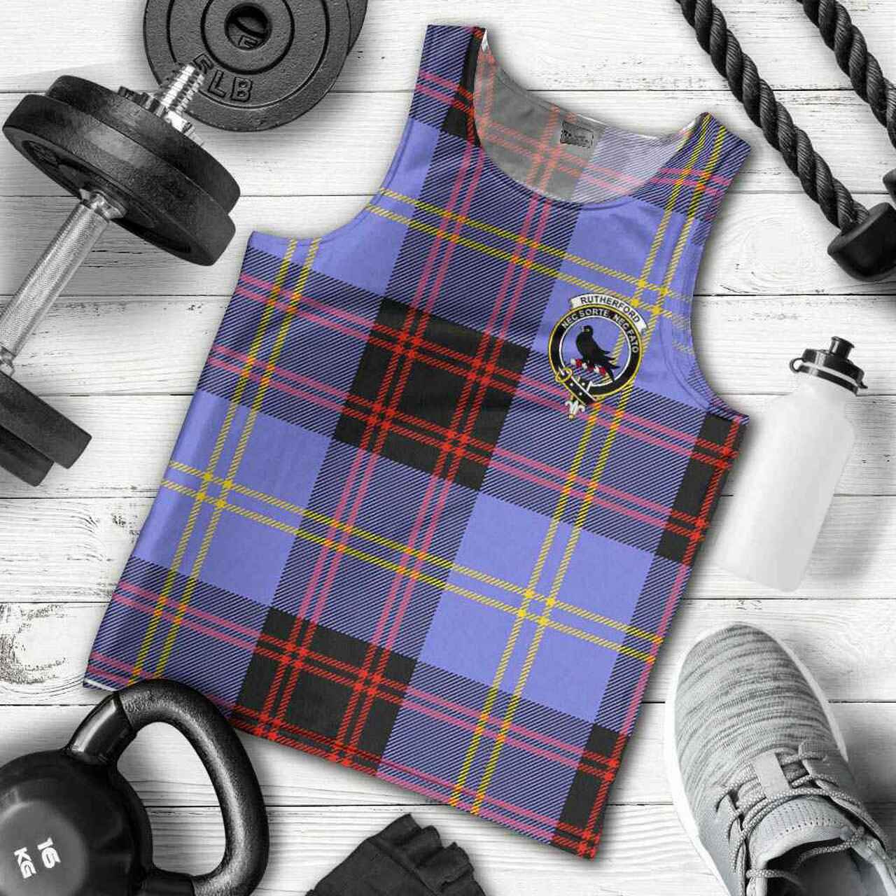 Rutherford Tartan Crest Men Tank Top