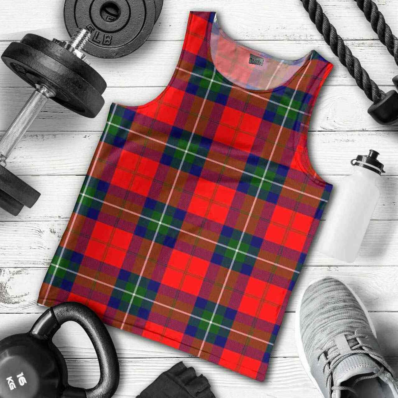 Ruthven Modern Tartan Plaid Men Tank Top