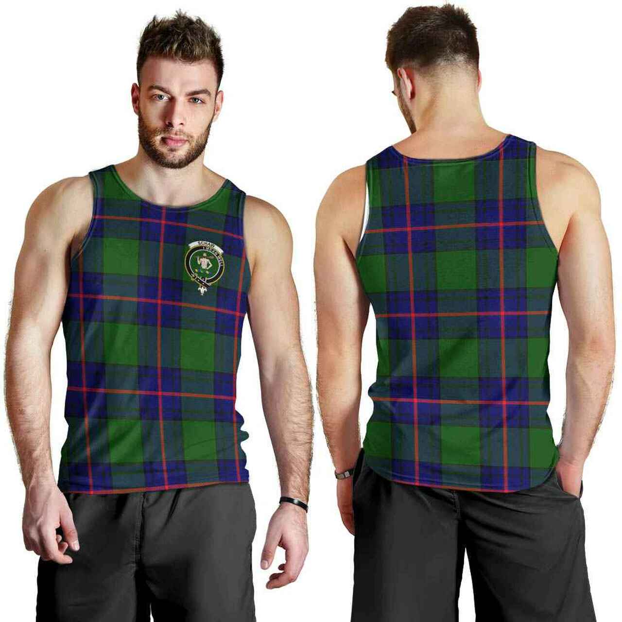 Schaw (of Sauchie) Tartan Crest Men Tank Top