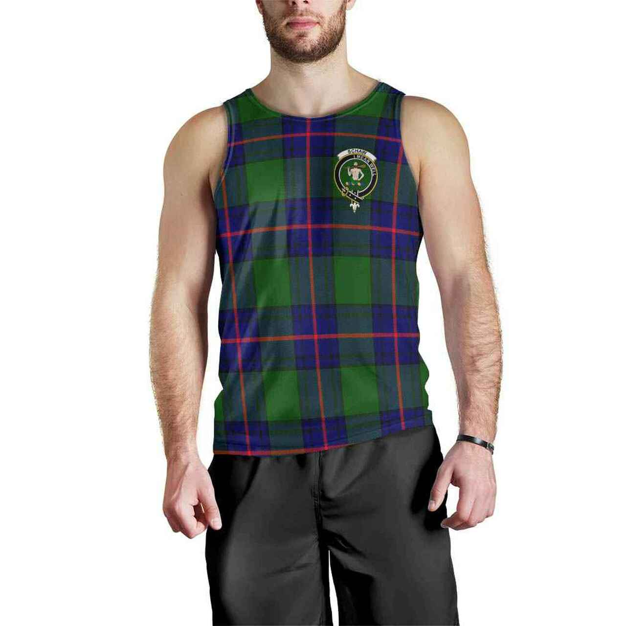 Schaw (of Sauchie) Tartan Crest Men Tank Top