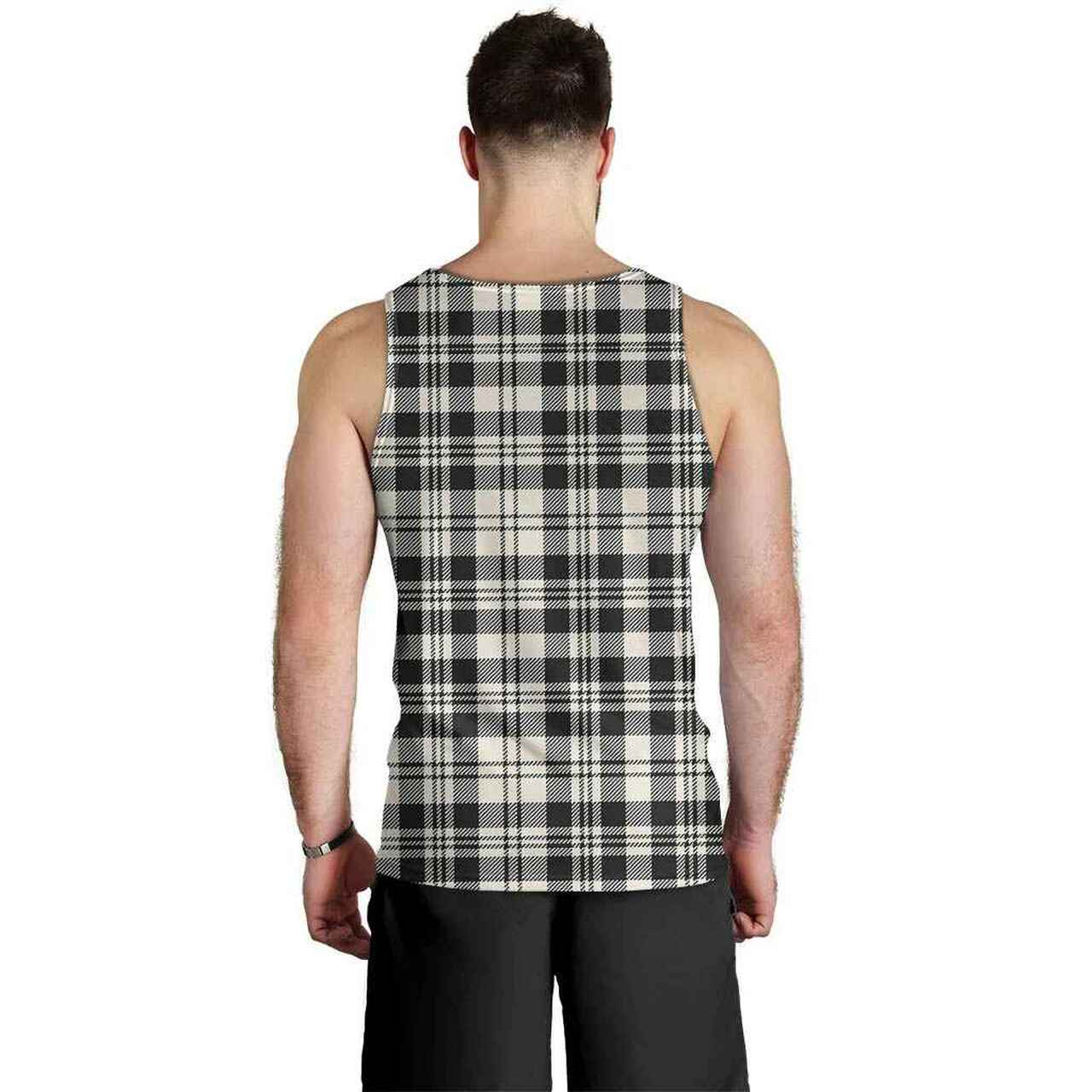 Scott Black & White Ancient Tartan Plaid Men Tank Top