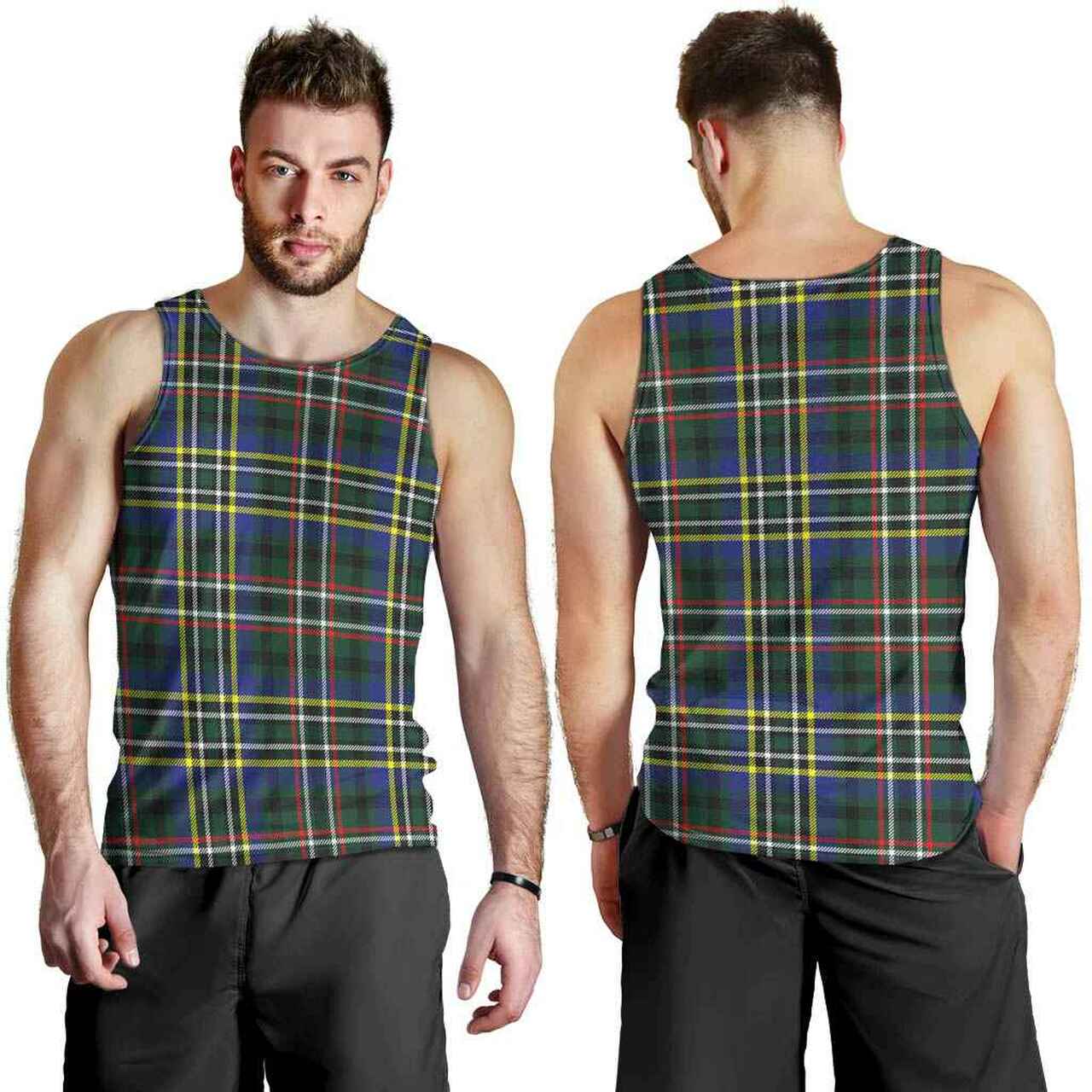 Scott Green Modern Tartan Plaid Men Tank Top